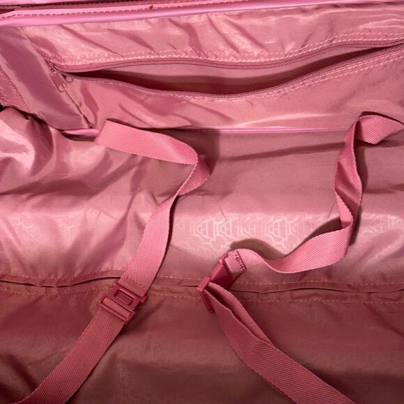 Kathy Van Zeeland Croco PVC Designer Luggage Bag Expandable Burgundy 22” - Picture 11 of 16